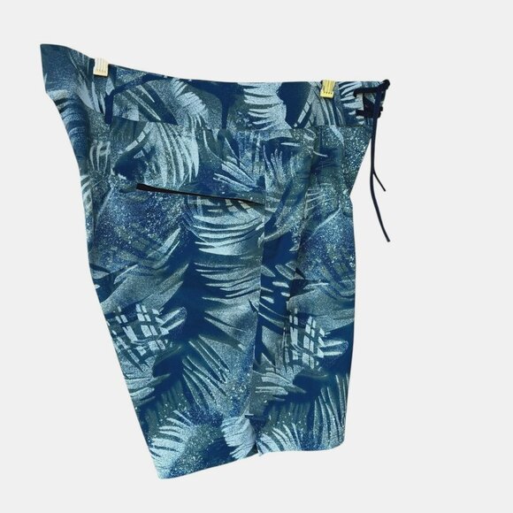 LULULEMON Current State Board Shorts Blue Splatter Tropical Palm Swim - Picture 4 of 8